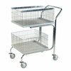 Vestil Gray Mail Cart-Double Tray-Basket 200 lb Capacity 18 x 31 x 39 MAIL-55